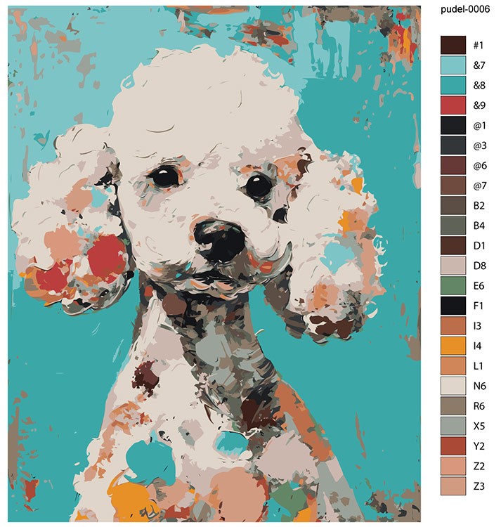 Картина по номерам «Собака пудель щенок арт 40х50» — картинка 2