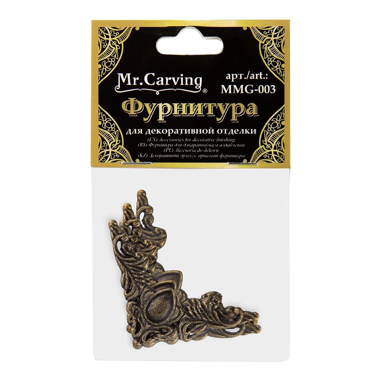 Фурнитура для шкатулок «Накладка», 4x4 см, 5 упаковок по 4 шт., цвет: бронза, Mr. Carving — картинка 2