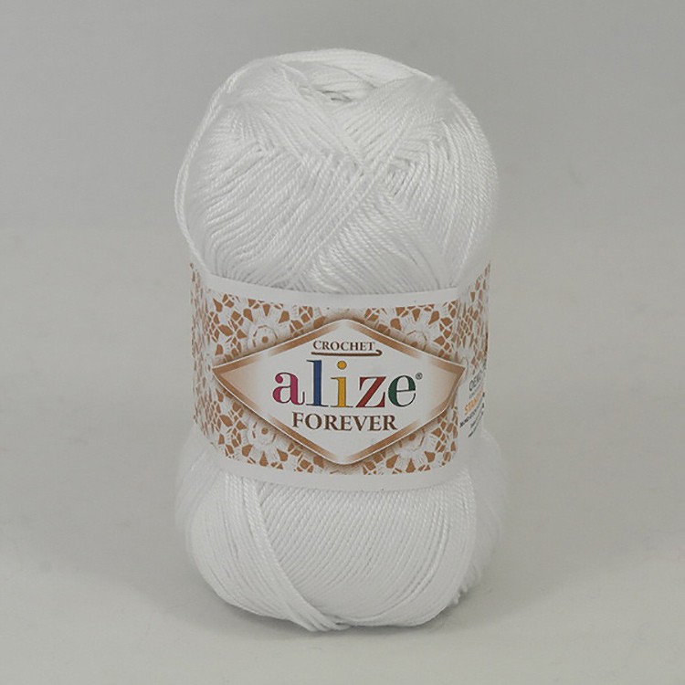 Пряжа ALIZE FOREVER (55), ультра-белый, 5 шт. по 50 г — картинка 2