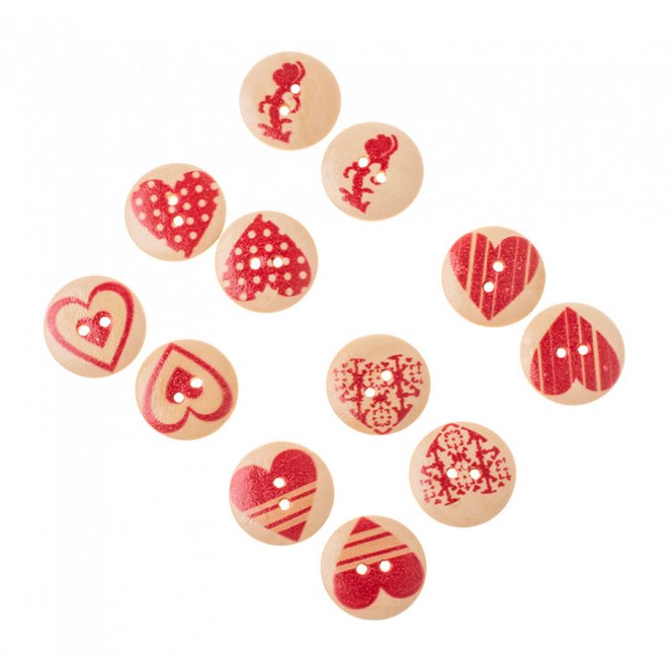 Пуговицы декоративные «Сердечки», 25 шт., 2 см, цветные — картинка 4