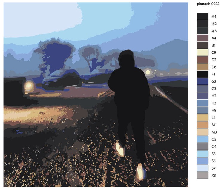 Картина по номерам «Рэпер Фараон Pharaoh: альбом PHILARMONIA» — картинка 2