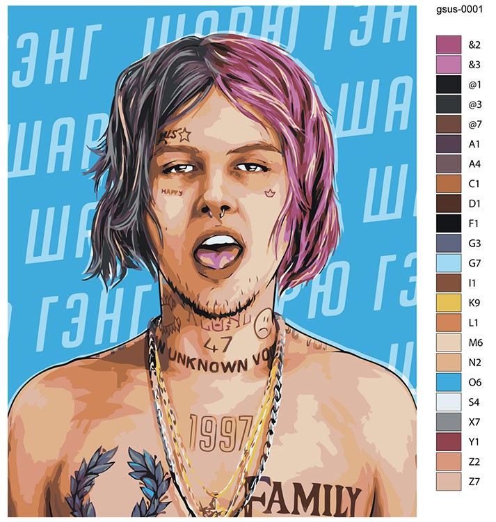 Картина по номерам «Рок и рэп музыкант Джизус DZHIZUS арт» — картинка 2