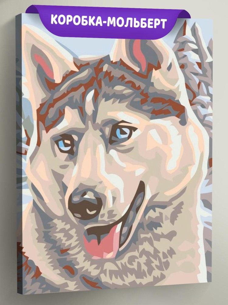 Картина по номерам «Хаски»