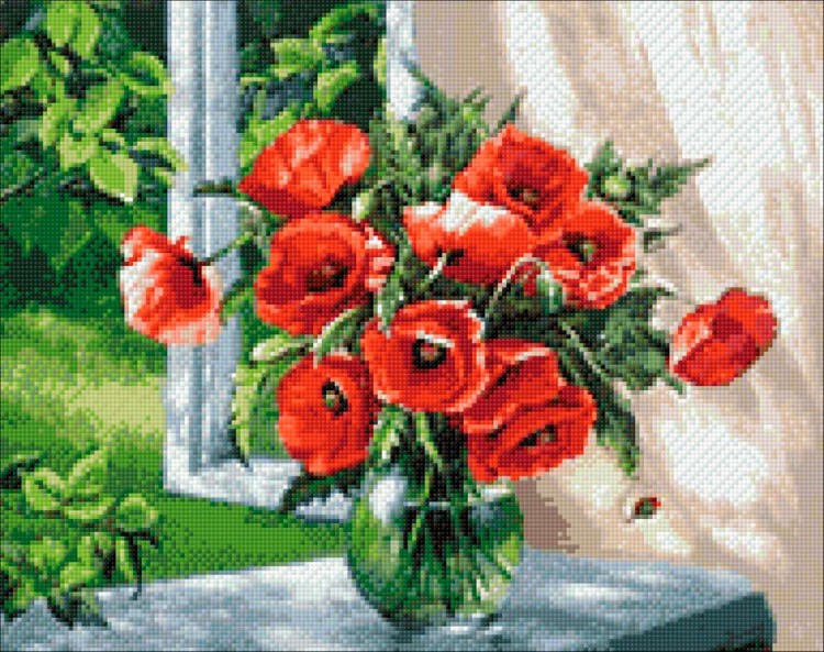 Алмазная вышивка «Летние маки» — картинка 2
