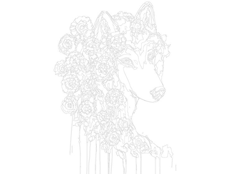 Картина по номерам «Цветочный пёс» — картинка 3