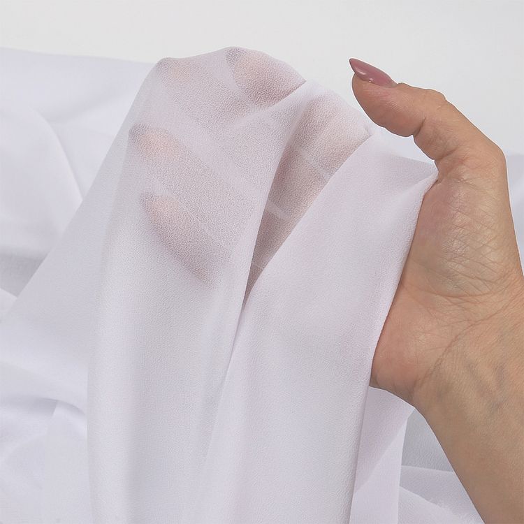 Ткань креп-шифон, 5 м x 150 см, 105 г/м², цвет: белый, TBY — картинка 5