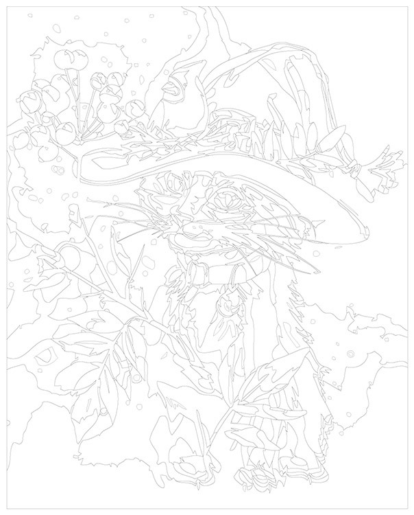 Картина по номерам «Котик в шляпе» — картинка 3