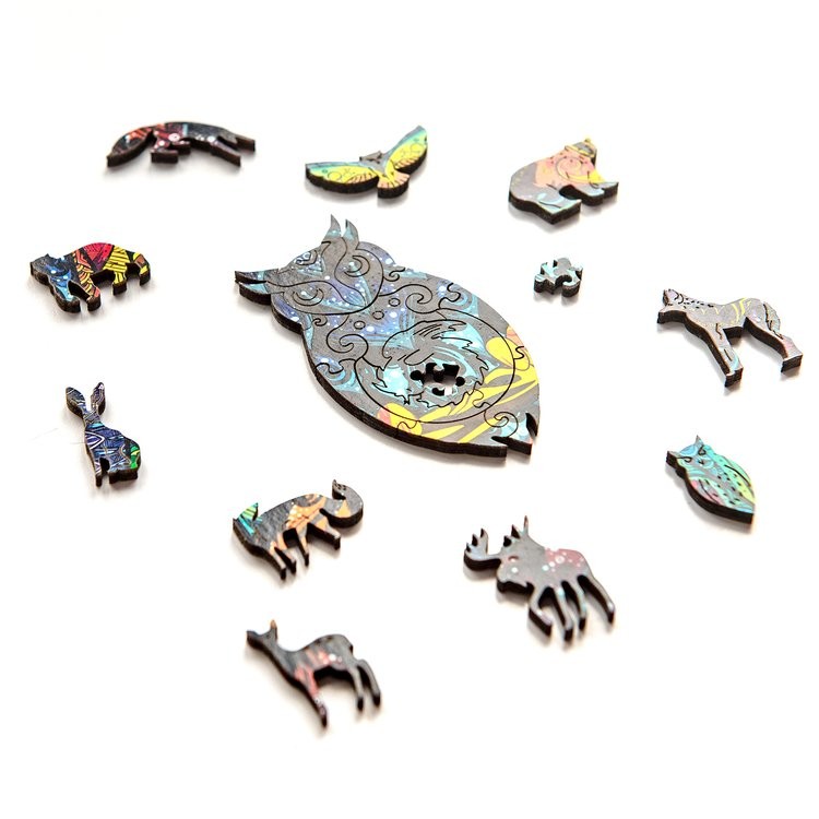 Деревянный пазл Unidragon «Чарующая Сова», размер M (А4) — картинка 6