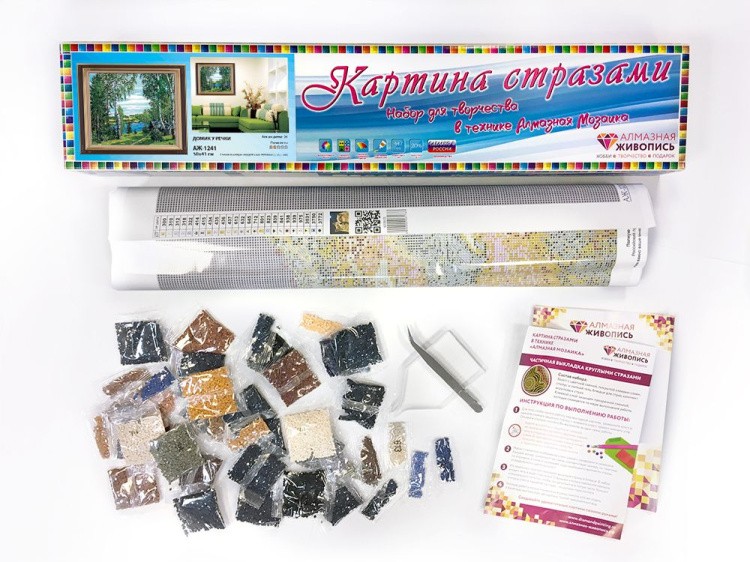 Алмазная вышивка «Домик у речки» — картинка 2