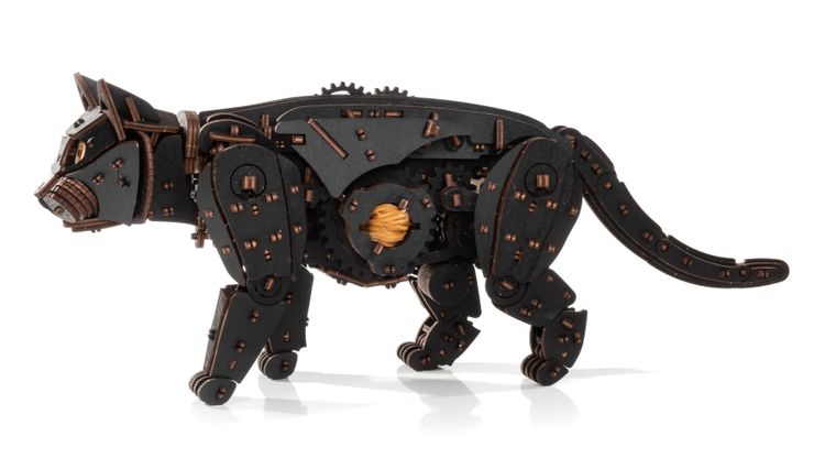 Сборная модель деревянная, конструктор 3D EWA Механический «Черный Кот (Кошка)» — картинка 4