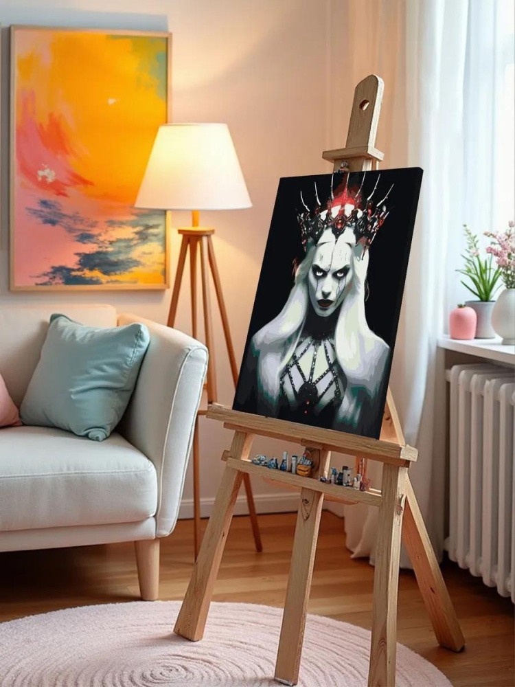 Картина по номерам «Девушка-вампир с шипастой короной» — картинка 10