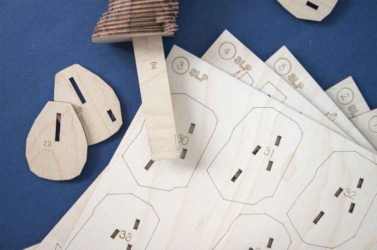 Конструктор из дерева «Бегемот с набором карандашей», UNIWOOD — картинка 4