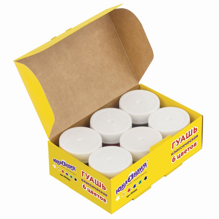 Гуашь Юнландия «Юнландик-художник», 6 цв. по 25 мл — картинка 2