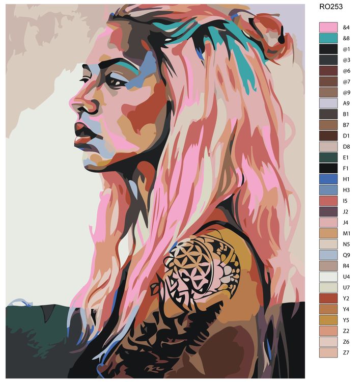 Картина по номерам «Стильная девушка» — картинка 2