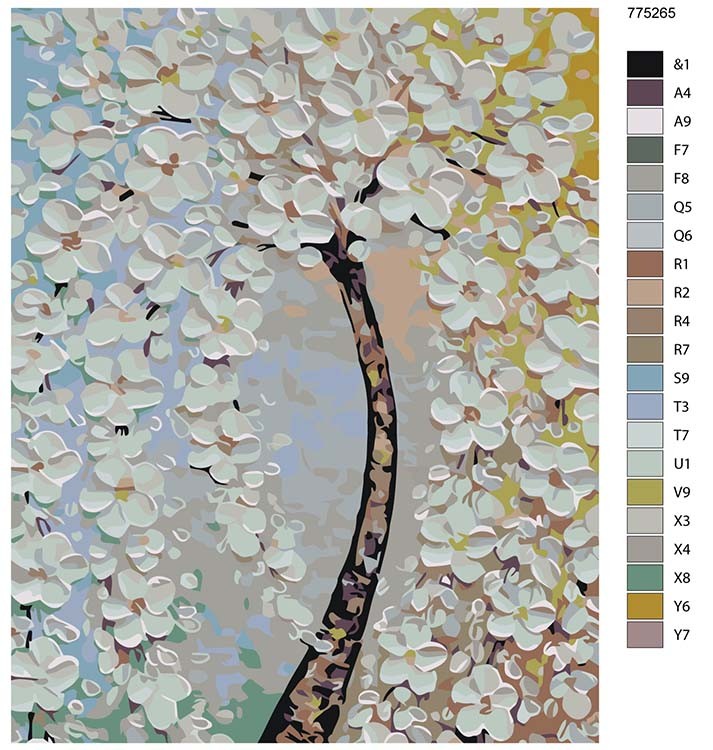 Картина по номерам «Дерево в цвету» — картинка 2