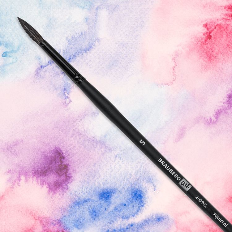 Кисть художественная профессиональная Art Classic, белка, круглая, № 5, длинная ручка, Brauberg — картинка 5