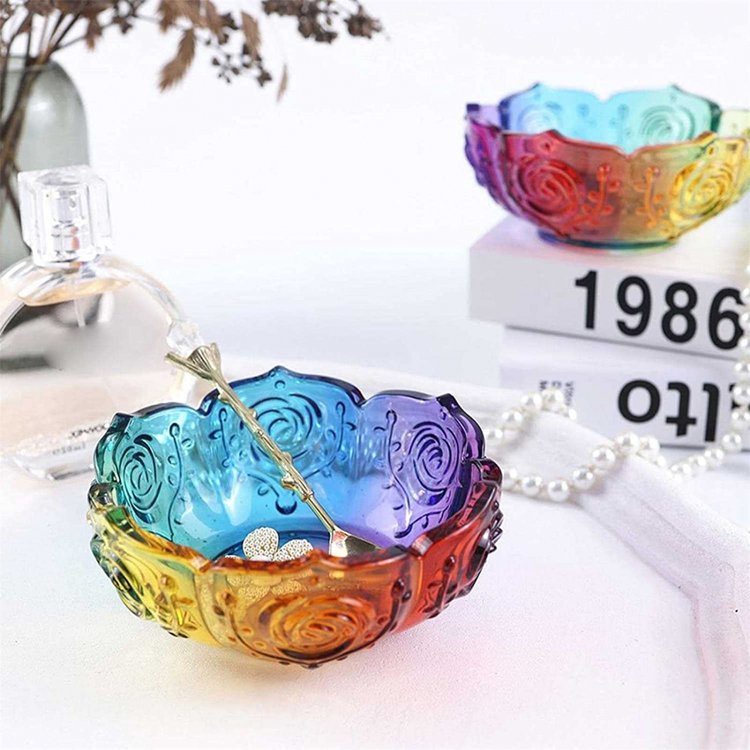 Силиконовый молд - Миска с цветами, d11см 1 шт. — картинка 4