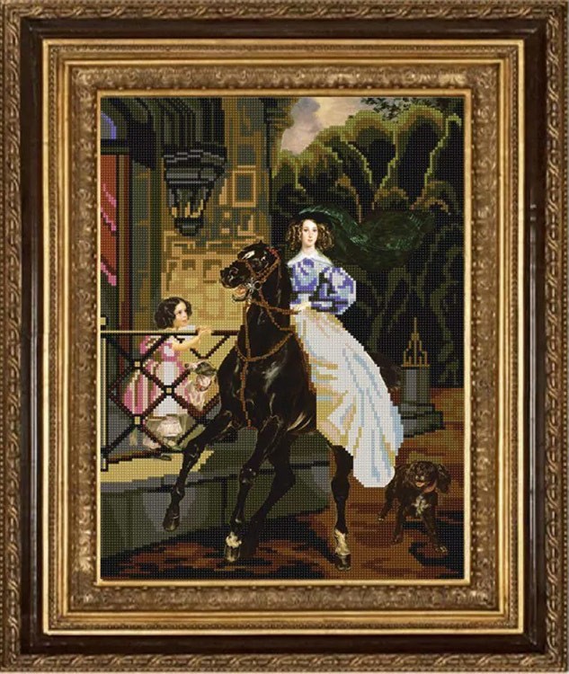 Рисунок на ткани «Всадница» (К.Брюллов) — картинка 2