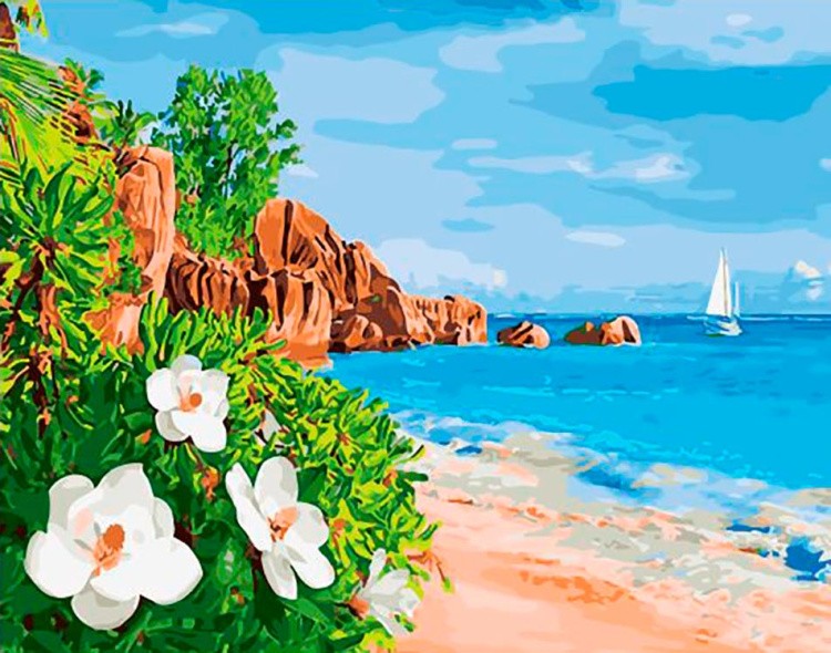 Картина по номерам «Лазурный берег со скалами»