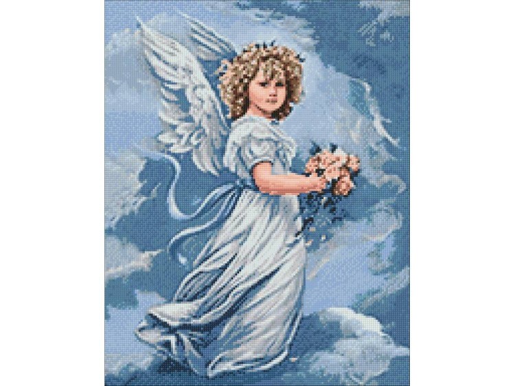 Алмазная вышивка «Ангел с цветами» — картинка 2