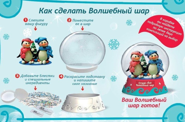 Большой набор Создай Волшебный шар, Пингвины — картинка 5