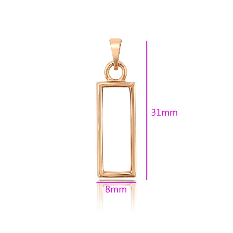 Металлический молд для кулона прямоугольный, цвет: розовое золото, 1 шт. — картинка 2
