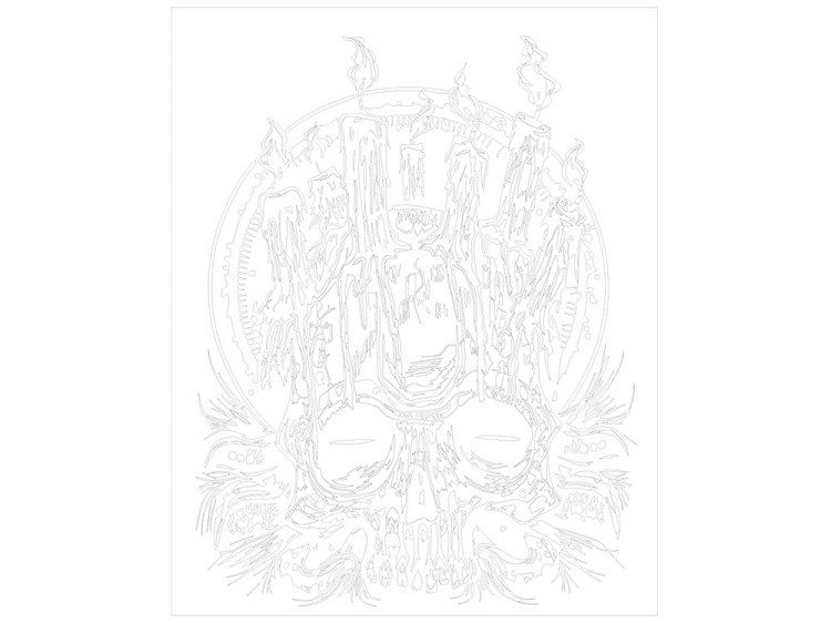 Картина по номерам «Череп и свечи» — картинка 3