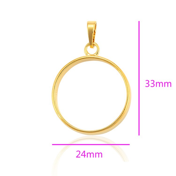 Металлический молд для кулона круг большой, цвет: золото, 1 шт. — картинка 2