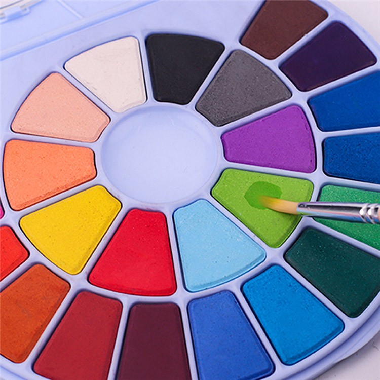 Набор акварельных красок HIMI голубой 24 цвета - 1 коробка — картинка 6