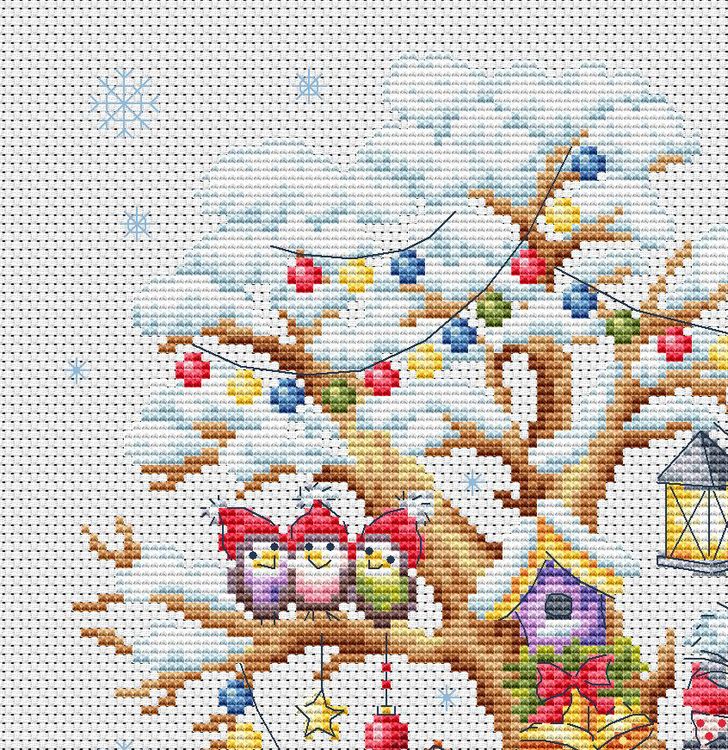 Набор для вышивания «Кошкин дом. Зима» — картинка 2