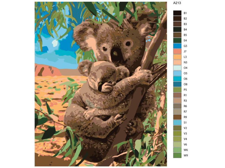 Картина по номерам «Коалы» — картинка 2