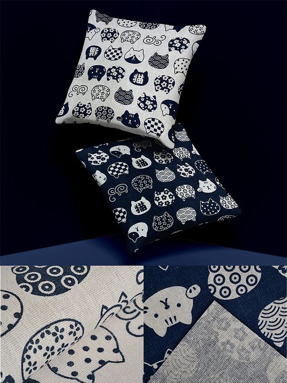 Ткань льняная, 1 м x 150 см, 140 г/м², цвет: синий, принт, TBY — картинка 7