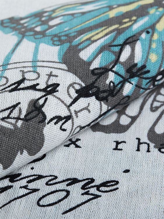 Ткань льняная, 1 м x 150 см, 140 г/м², цвет: белый, принт, TBY — картинка 4