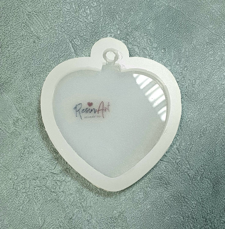Молд силиконовый Новогодняя игрушка Сердце, ResinArt — картинка 3