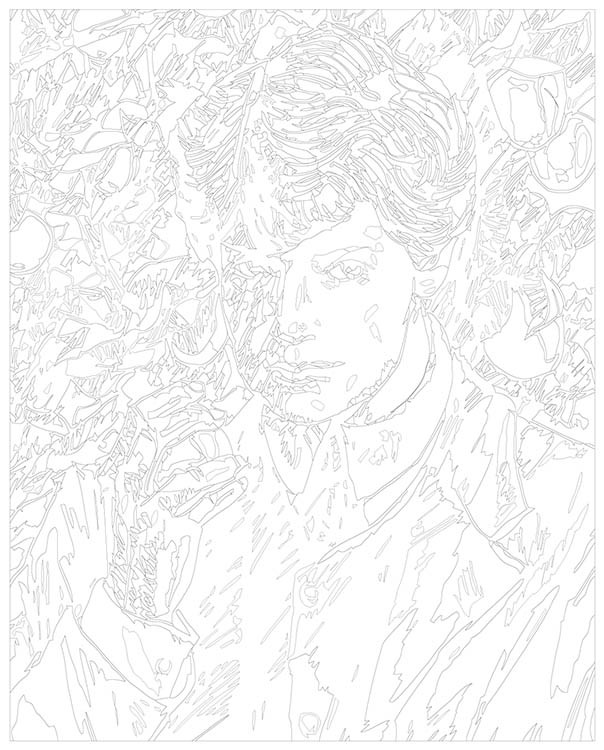 Картина по номерам «Поэт Сергей Есенин с яблоком» — картинка 3