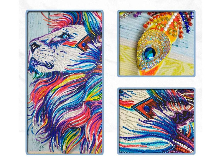 Алмазная вышивка 5D «Алмазный лев» — картинка 3