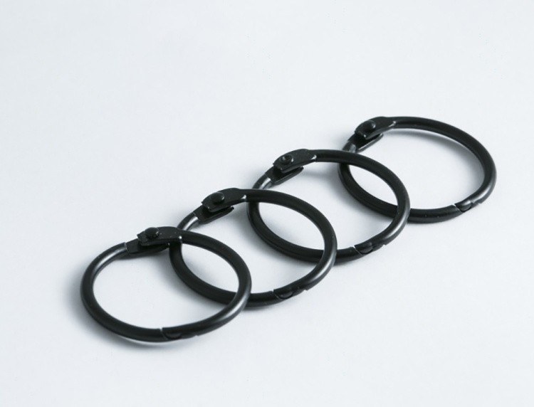 №3 Кольца для блокнотов цвет ЧЕРНЫЙ количество 4 шт. (диаметр 25 мм) — картинка 2