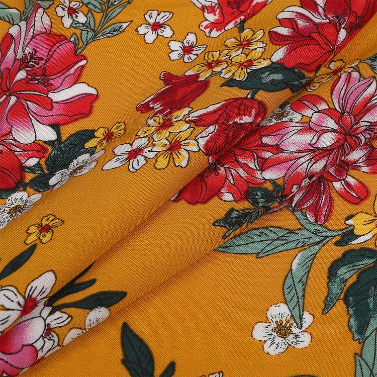 Ткань Штапель с рисунком, 5 м, ширина 145 см, 110 г/м2, цвет: с3 желтый, TBY — картинка 3