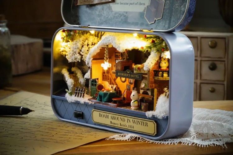 Сборная модель Румбокс. Домик в шкатулке «Зимняя прогулка» — картинка 6