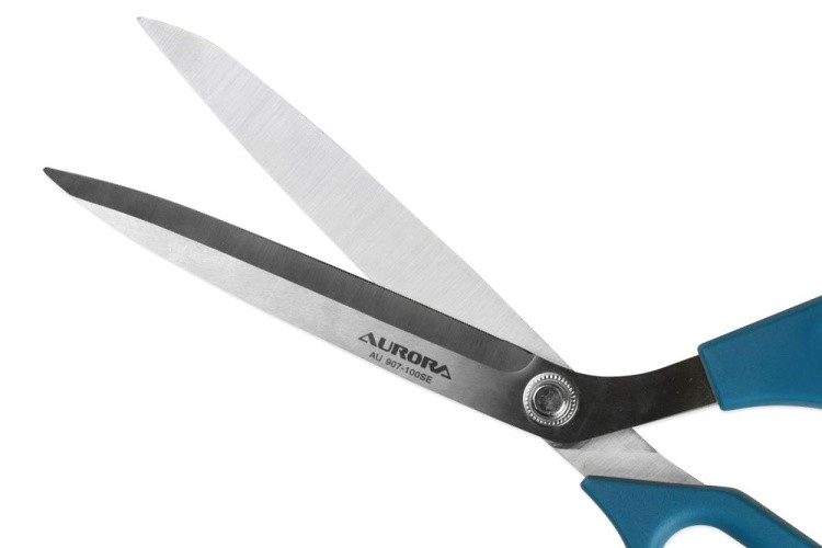 Ножницы профессиональные портновские, с насечками на лезвиях, 25 см, Aurora — картинка 2