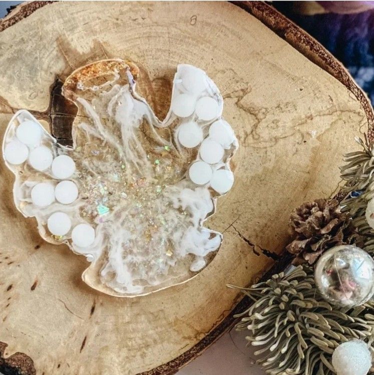 Елочная игрушка Ангелочек №3 - Силиконовый молд, ResinArt — картинка 3