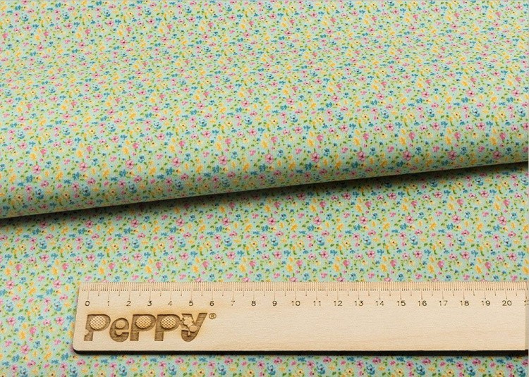 Ткань для пэчворка Нежная История, 146 г/м², 50х55 см, 100% хлопок, цвет: зеленый, принт, Peppy — картинка 2
