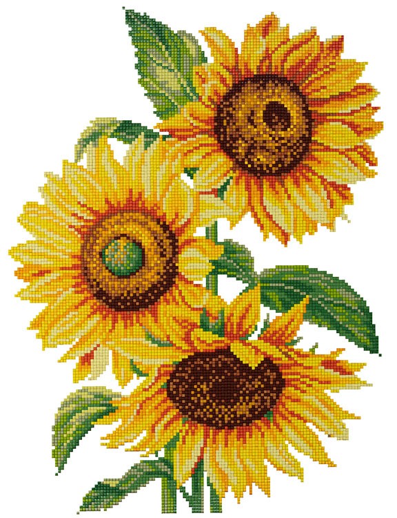 Алмазная вышивка «Подсолнухи на закате» — картинка 2