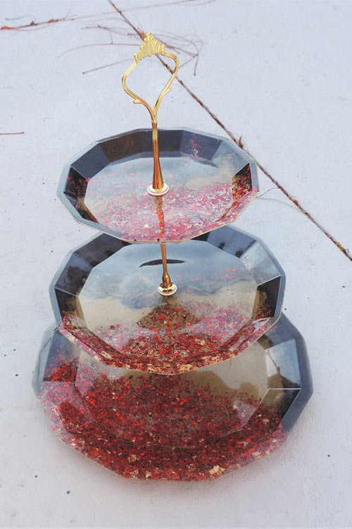 Силиконовый молд Epoxy Master заготовка для фруктовницы граненая, 16 см — картинка 7