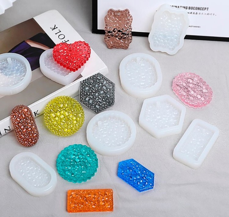 Силиконовый молд подвеска друза Прямоугольник, 8x5см — картинка 3