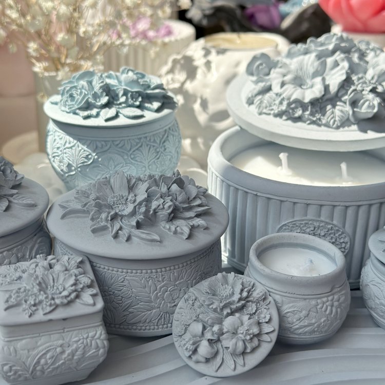 Силиконовый молд - Контейнер/банка для свечей с крышкой №7, 4x4 см, 1 шт. — картинка 3