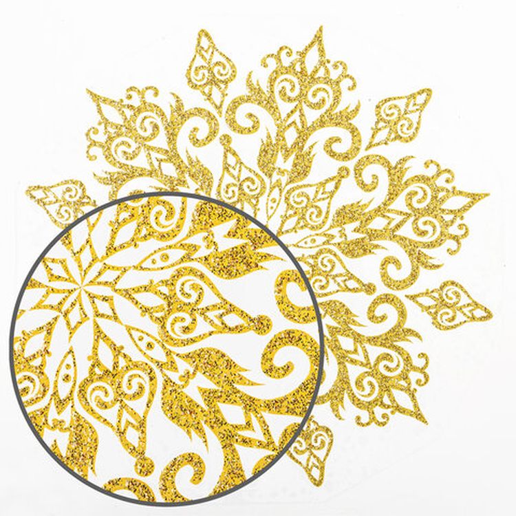 Украшение для окон и стекла «Золотистые снежинки 2» — картинка 5