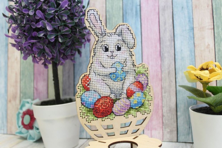 Набор для вышивания «Подставка под пасхальное яйцо. Зайчик» — картинка 3