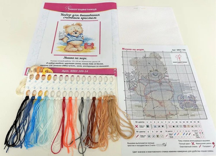 Набор для вышивания «Мишка на море» — картинка 5