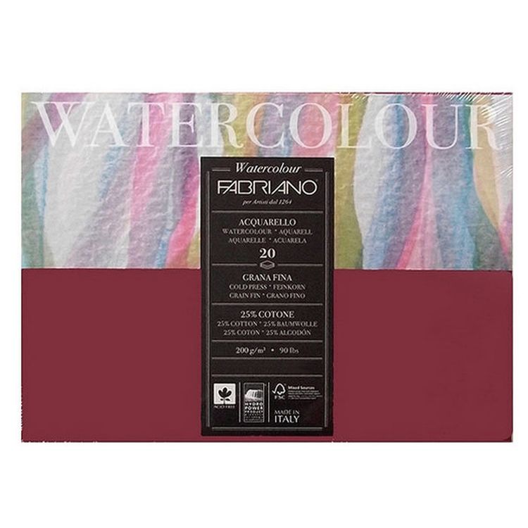 Альбом для акварели «Watercolour» 30х30 см, 20 листов, среднезернистая